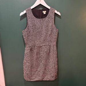 J. Crew Textured Black and White Sleeveless Sheath Dress